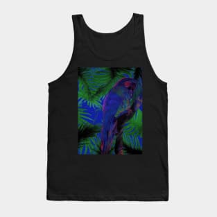 PARROT DECO POSTER MACAW PRINT TROPICAL DESIGN PALM BEACH Tank Top